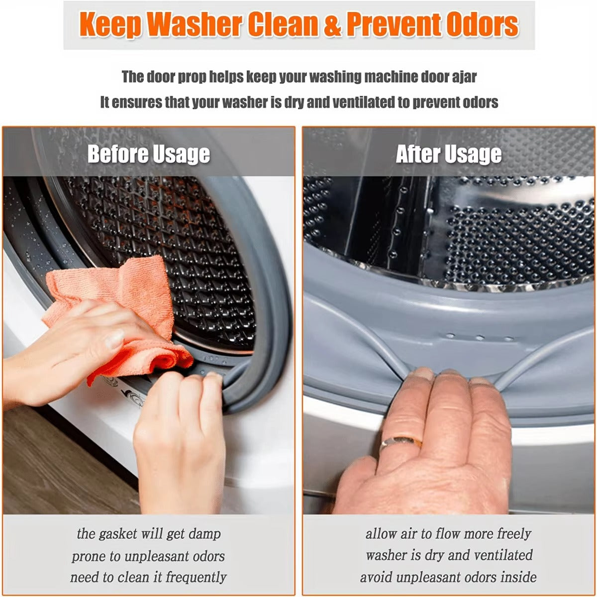 Magnetic Door Prop for Front Load Washing Machines