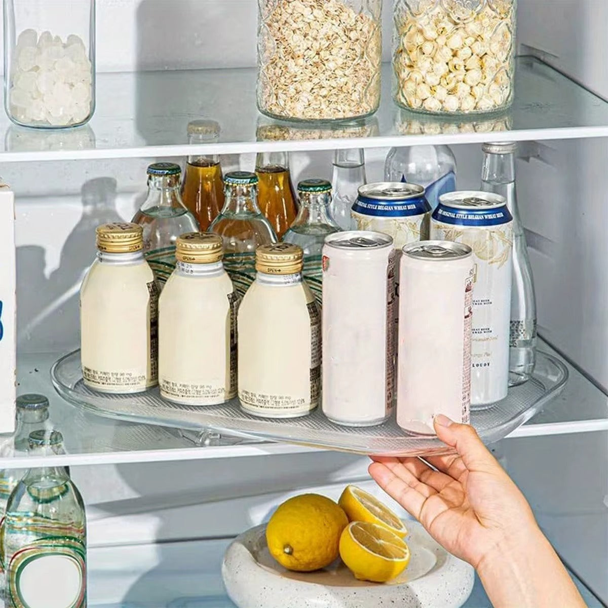 360-degree Rotating Refrigerator Tray