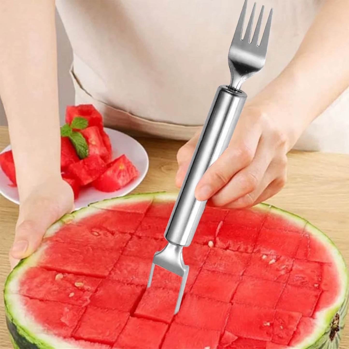 Dual Head Stainless Steel Watermelon Slicer